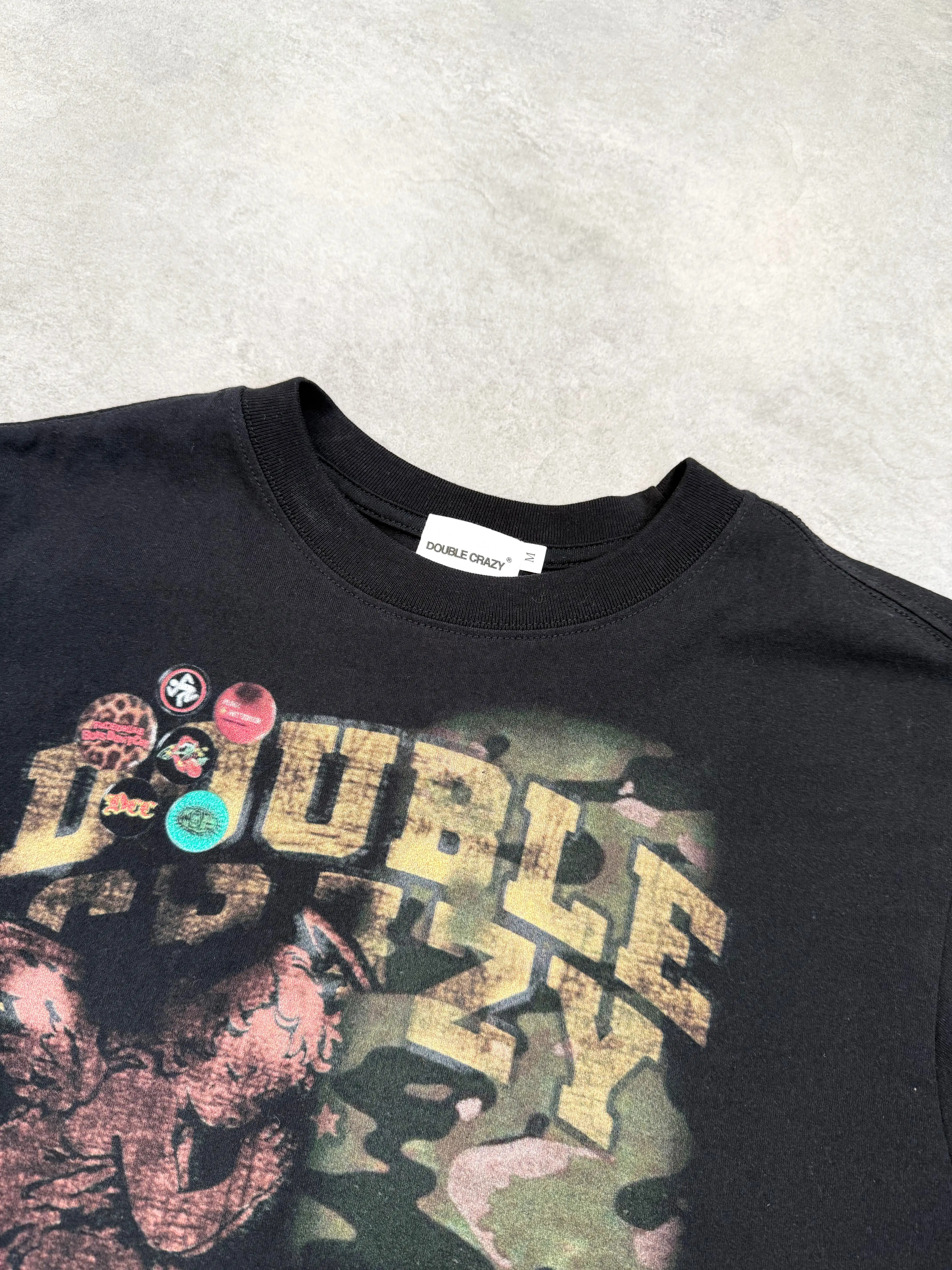 Acid Washed Boxy Graphic Crop Tee-437 - Image 4