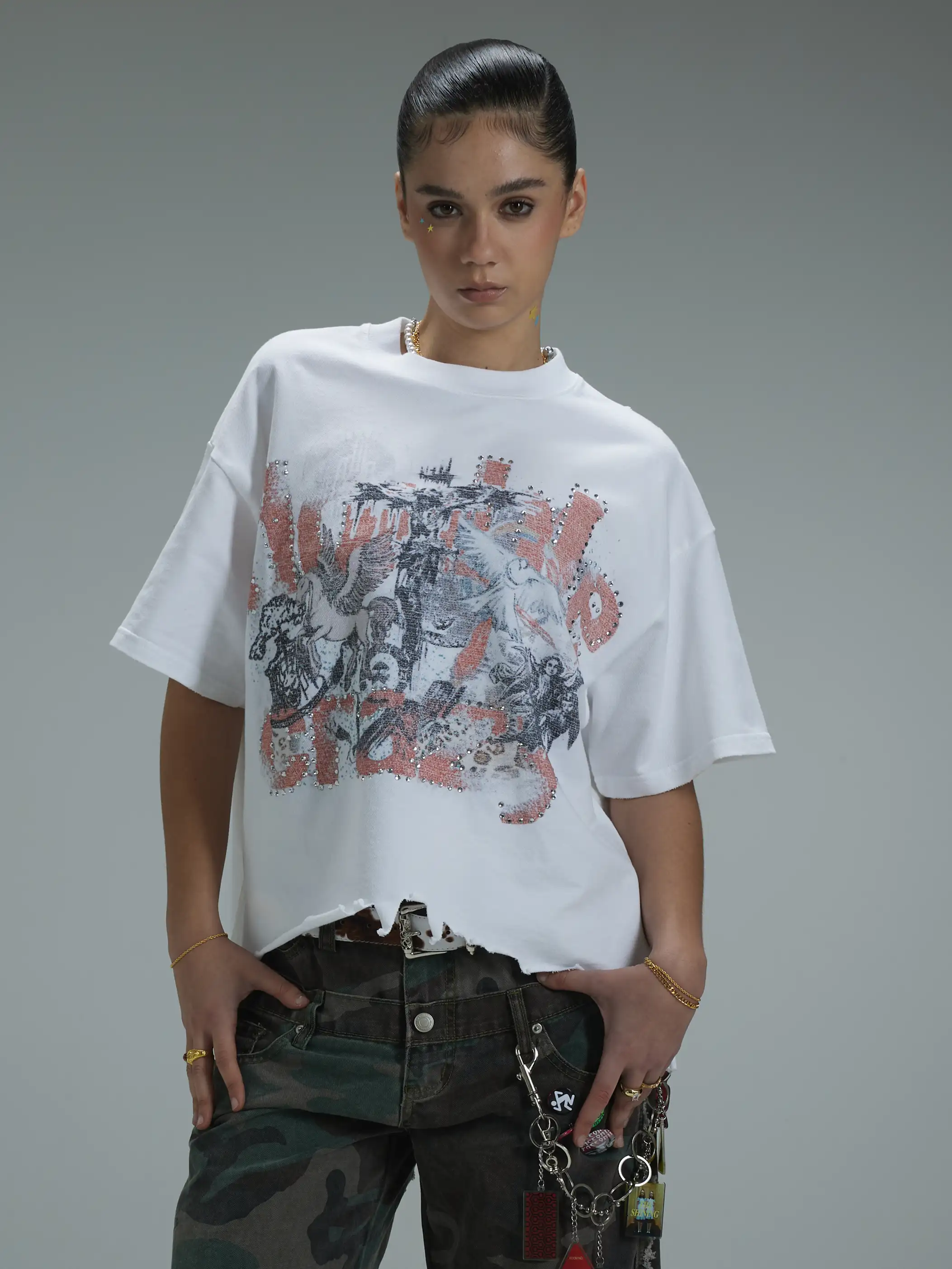 Archive Collage Distressed Tee-444 - Image 4
