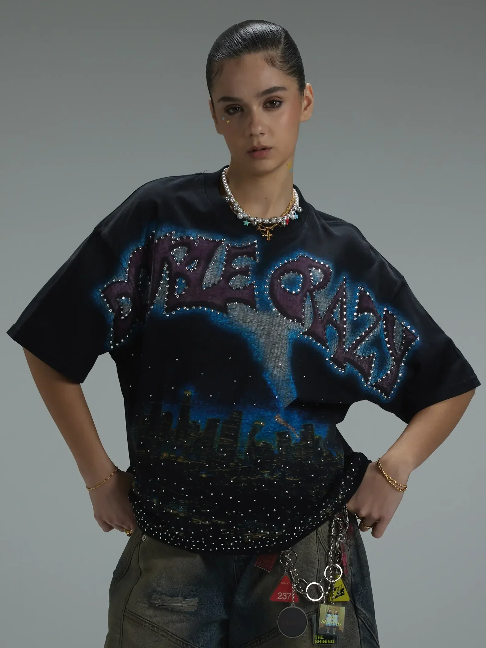 Boxy L.A. Skyline Iced Out Tee-435 - Image 3