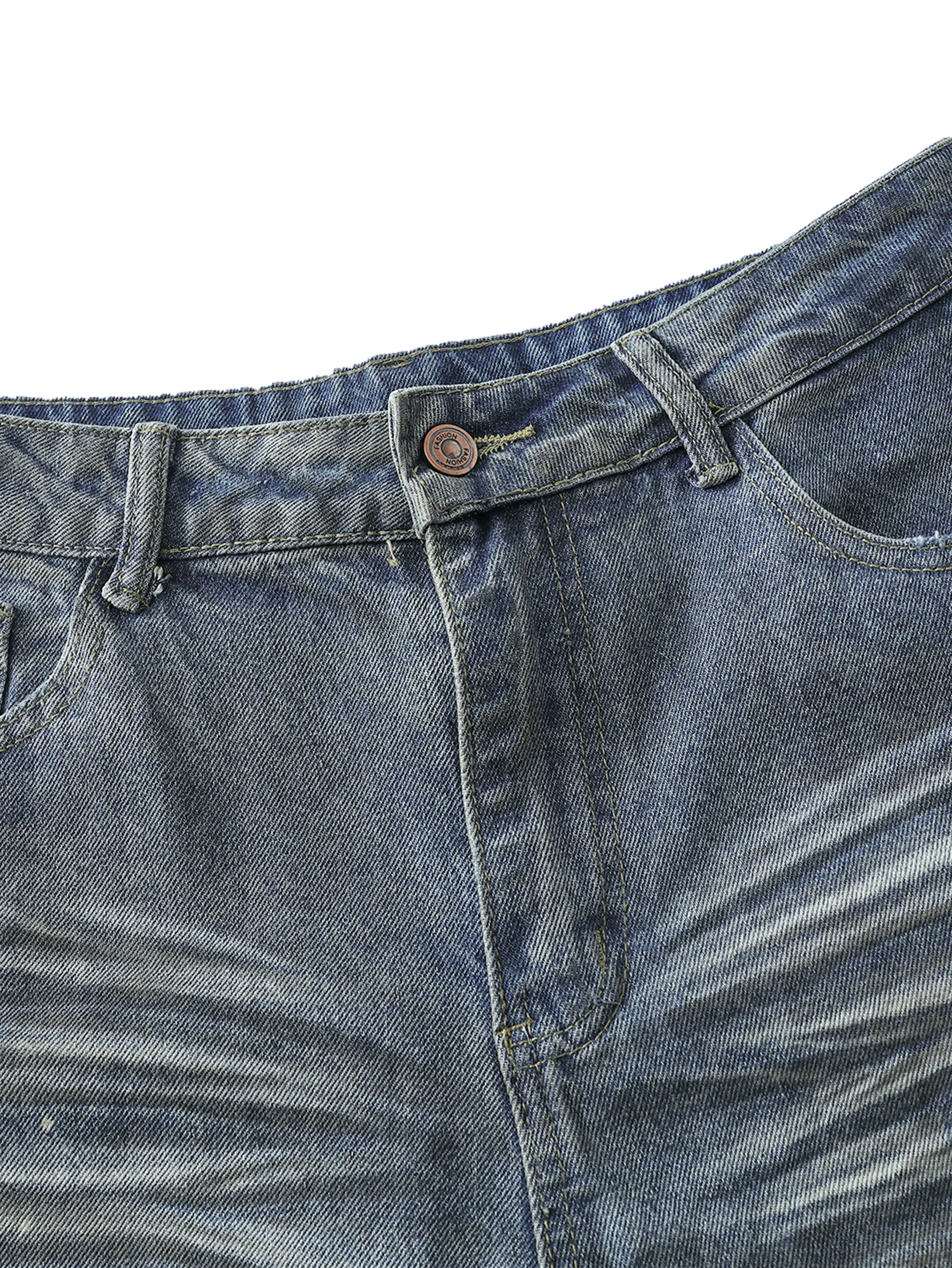 Distressed Ripped Denim Trousers-S1147 - Image 4