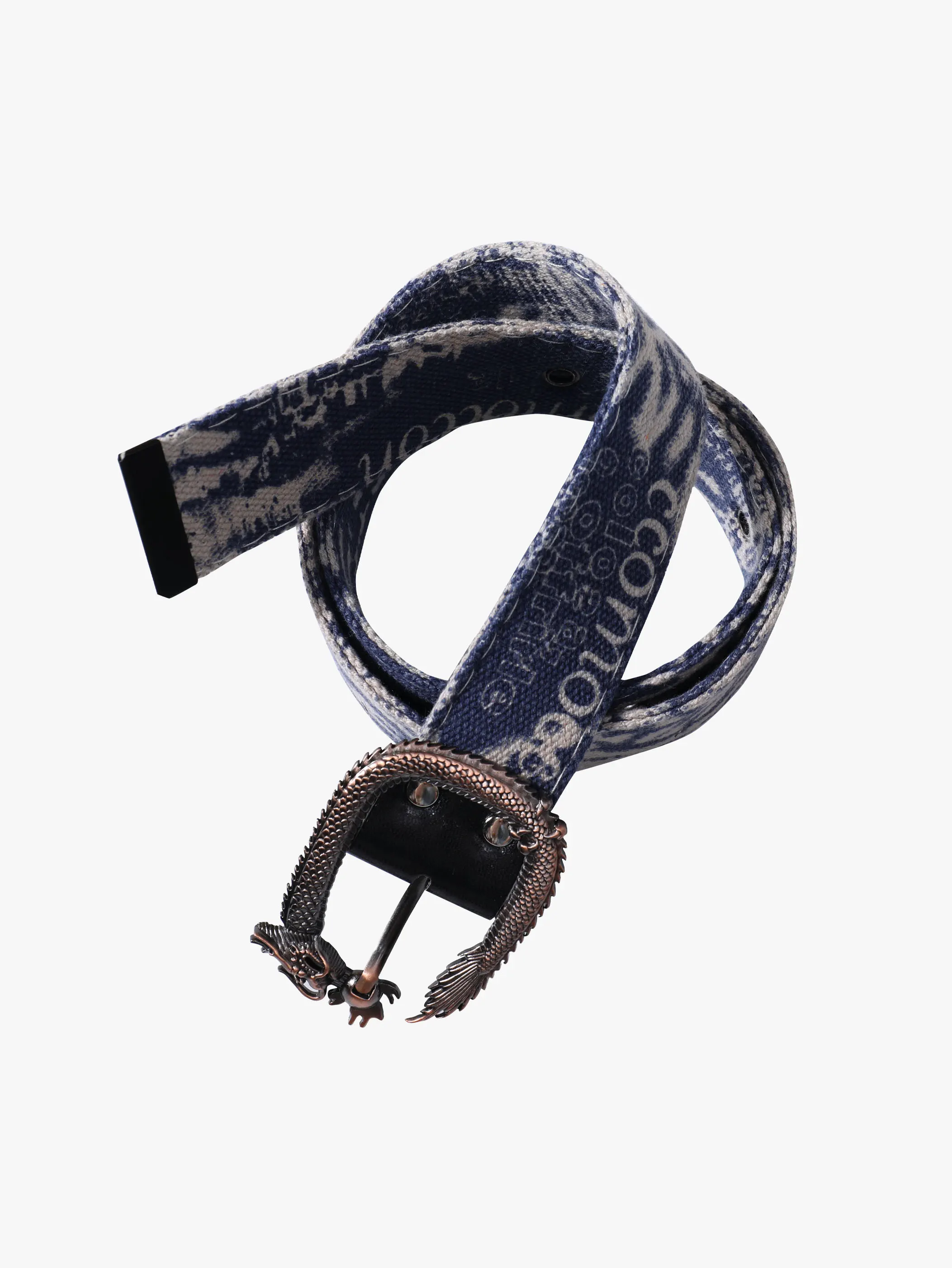 Dragon Buckle Belt Collection with Printed Straps Trendy Streetwear Fashion Accessories-S139 - Image 3
