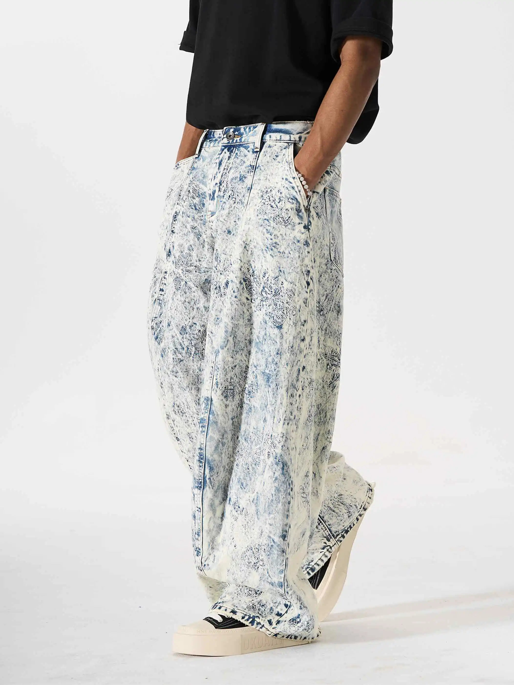 Embroidered Wide-Leg Cotton Pant-S1205 - Image 2