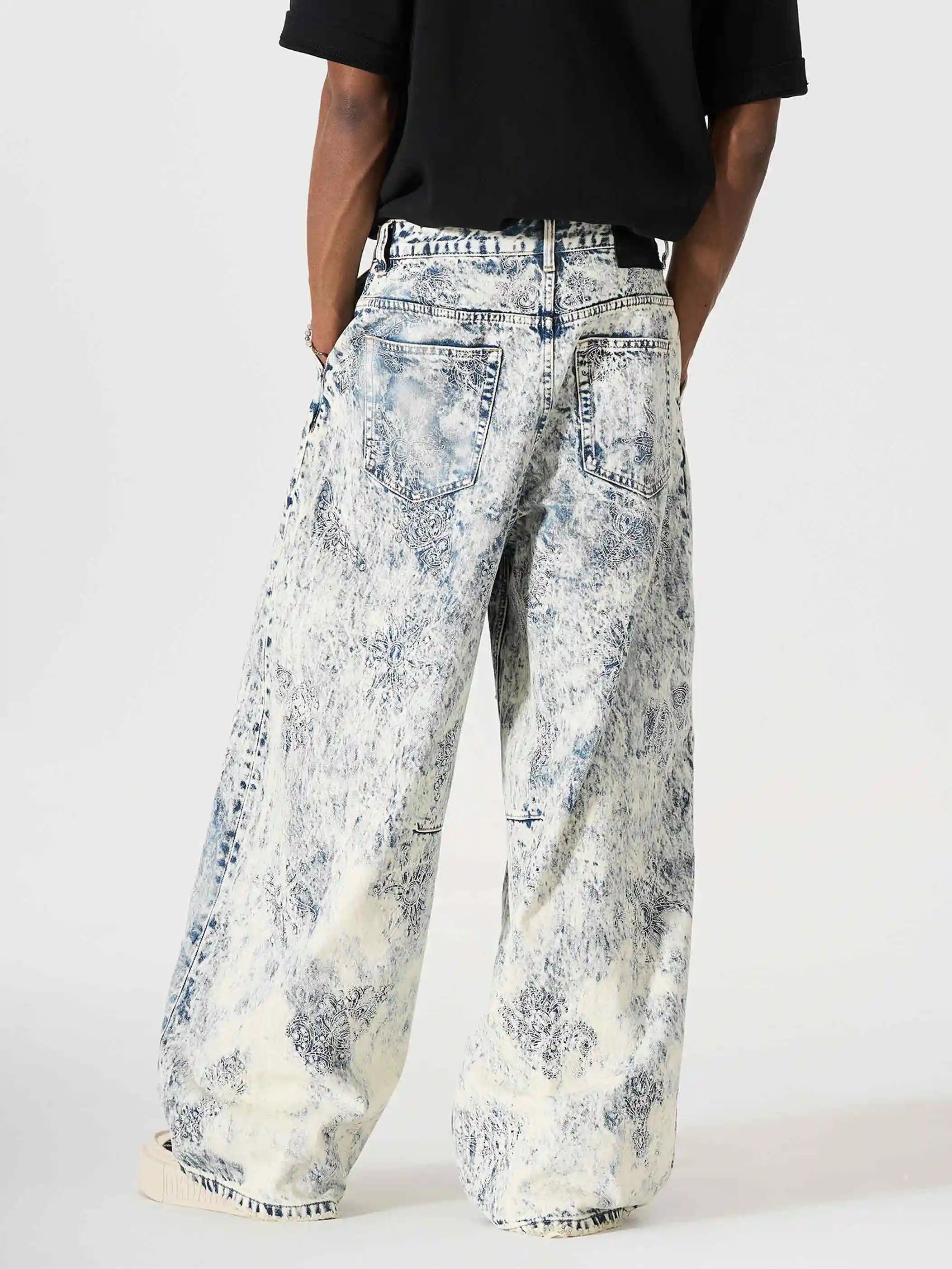 Embroidered Wide-Leg Cotton Pant-S1205 - Image 3