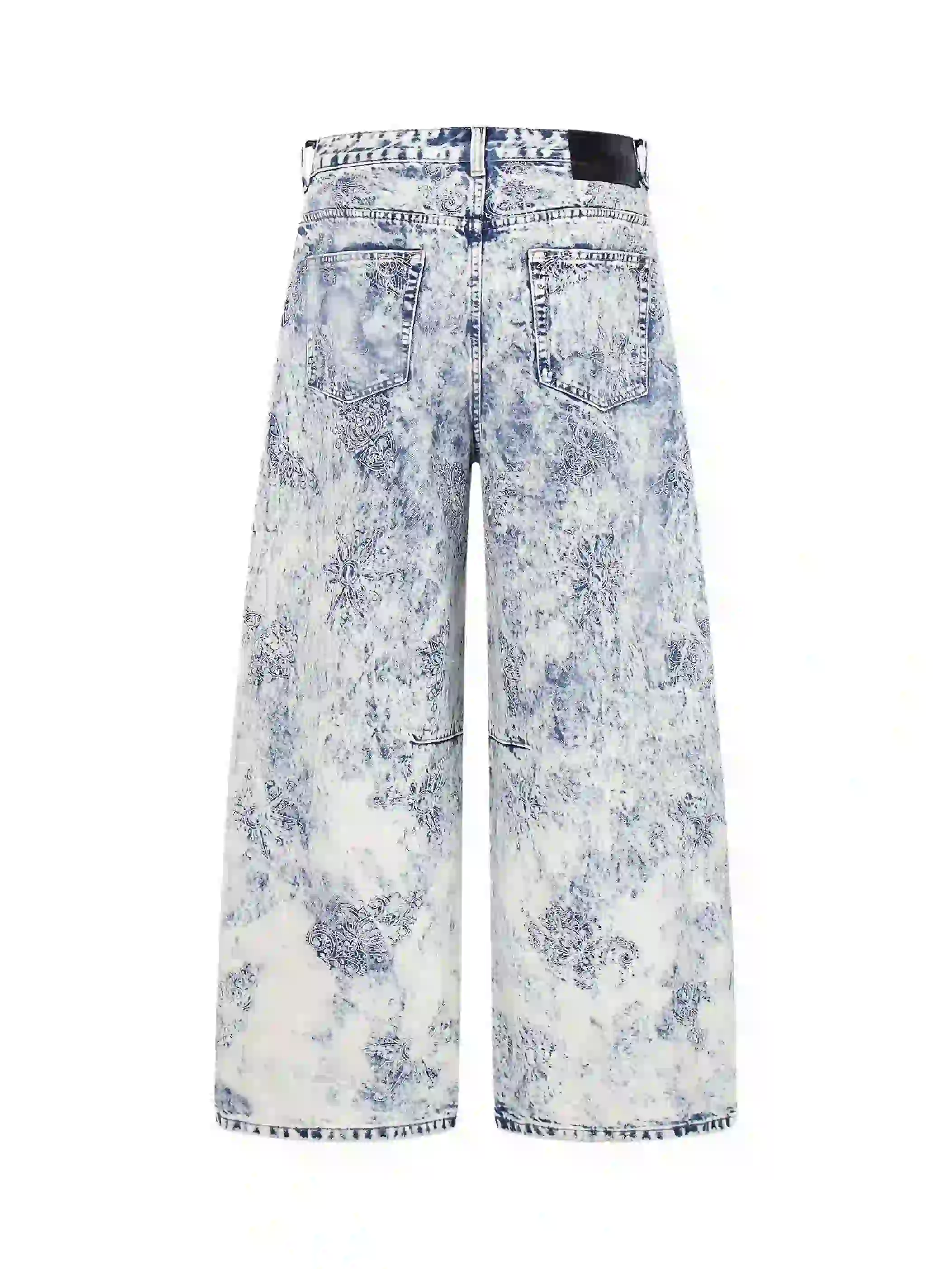 Embroidered Wide-Leg Cotton Pant-S1205 - Image 7