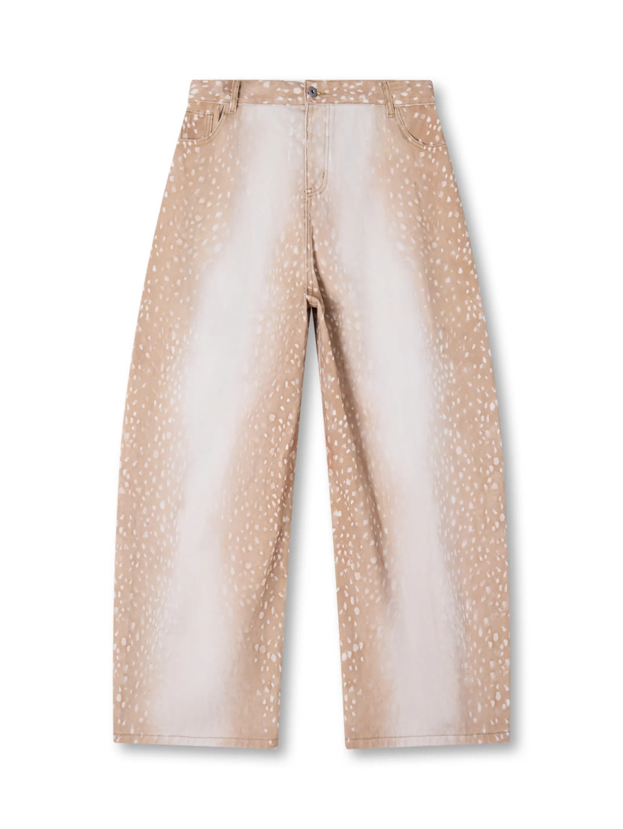 Fawn-Print Curved-Leg Denim-S1200
