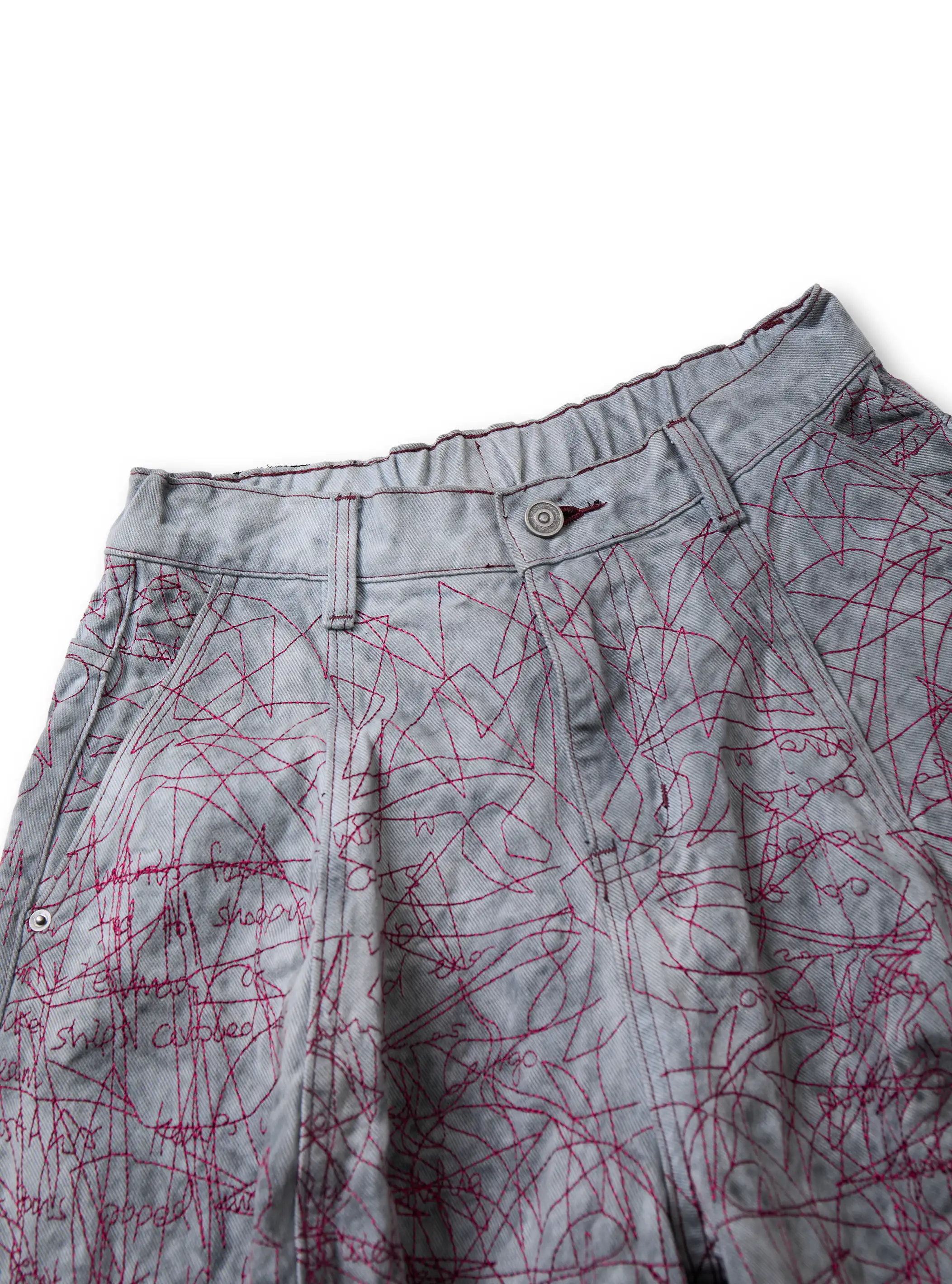 Hand-Drawn Chaos Denim Jeans-S1182 - Image 10