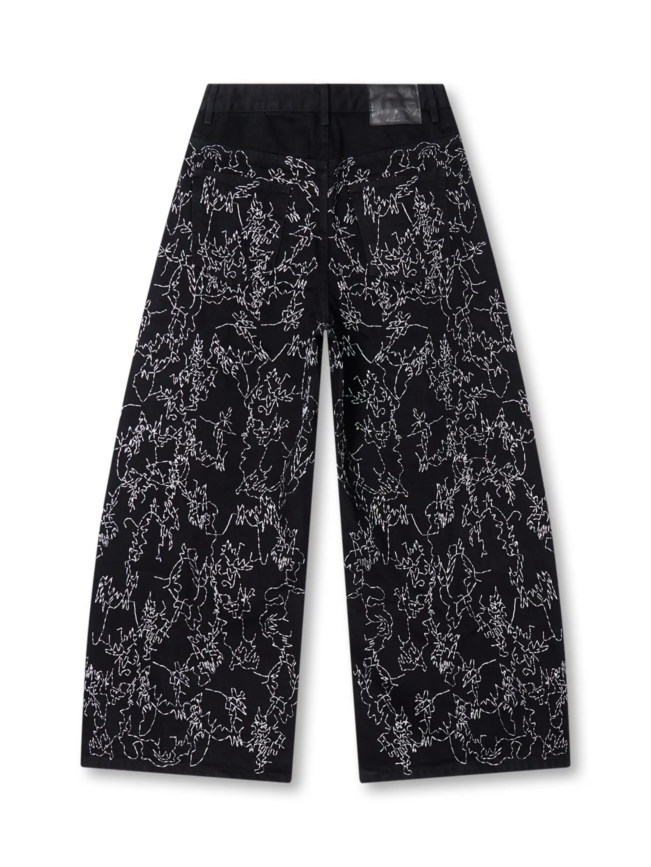 Hand-Drawn Chaos Denim Jeans-S1182 - Image 5
