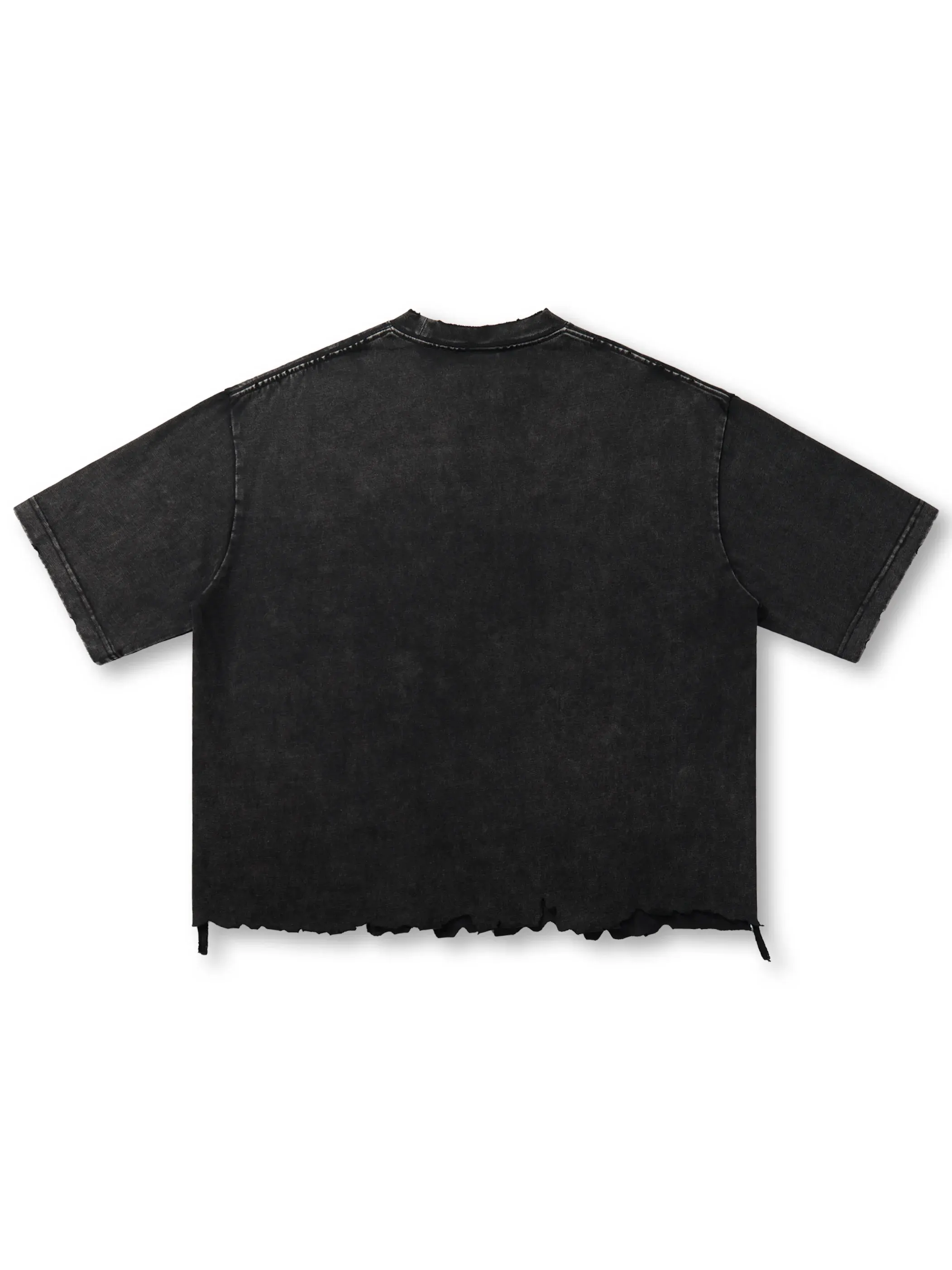 Iced-Eye Faded Raw Hem Graphic Tee-463 - Image 2