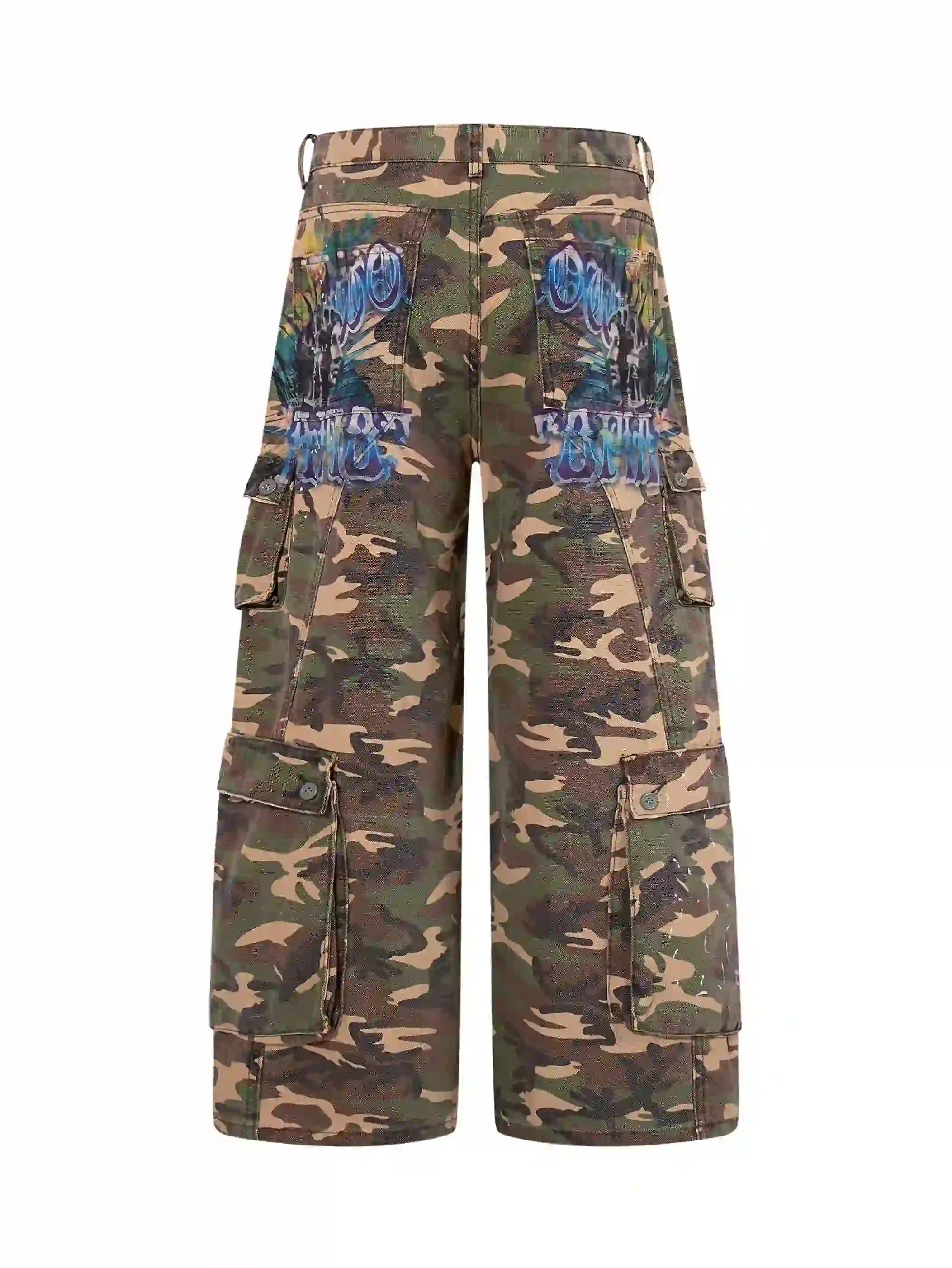 Multi-Pocket Camo Graphic Cargo-S1198 - Image 7