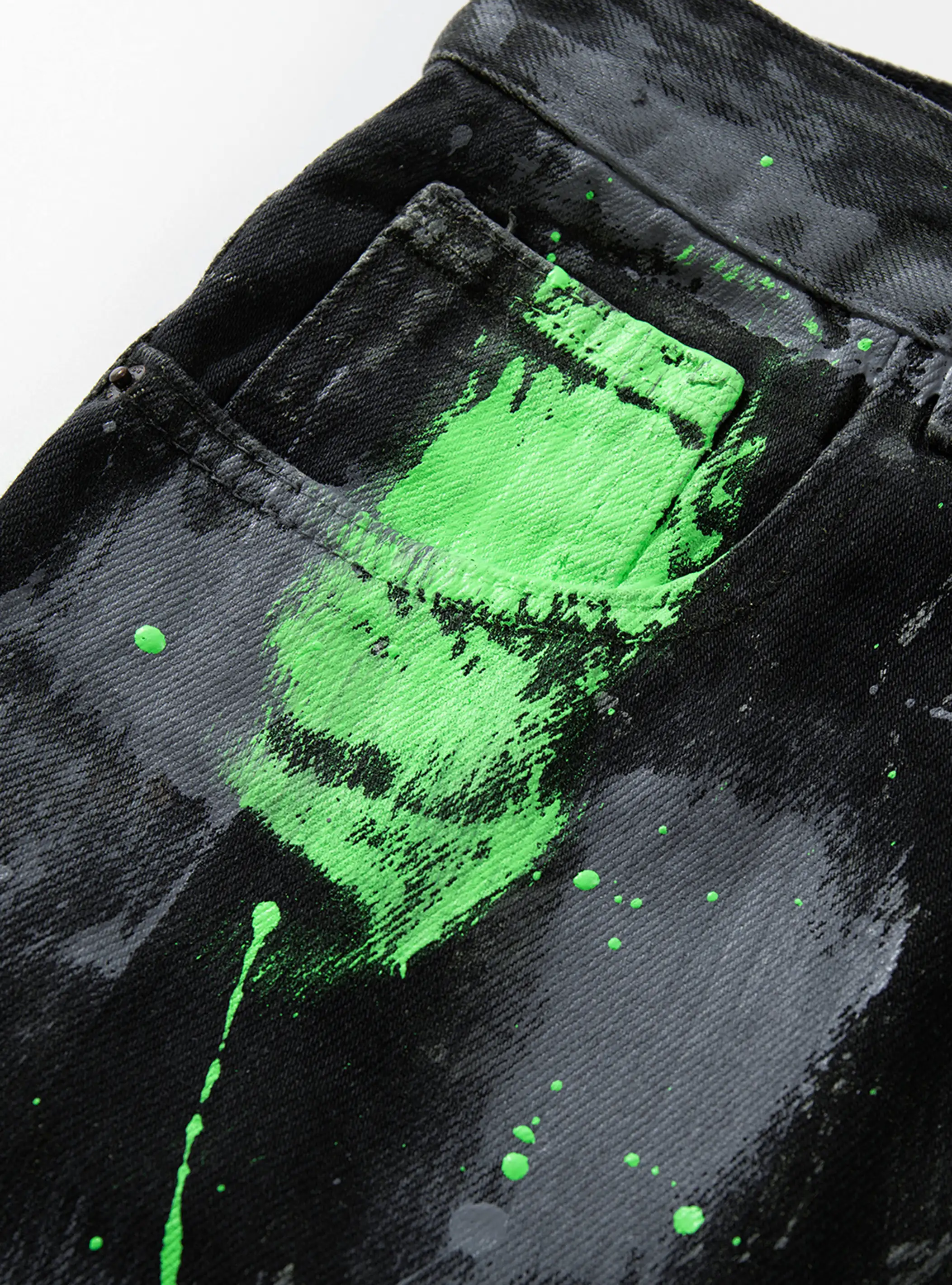 Neon Splash Trap Jeans-S1194 - Image 3