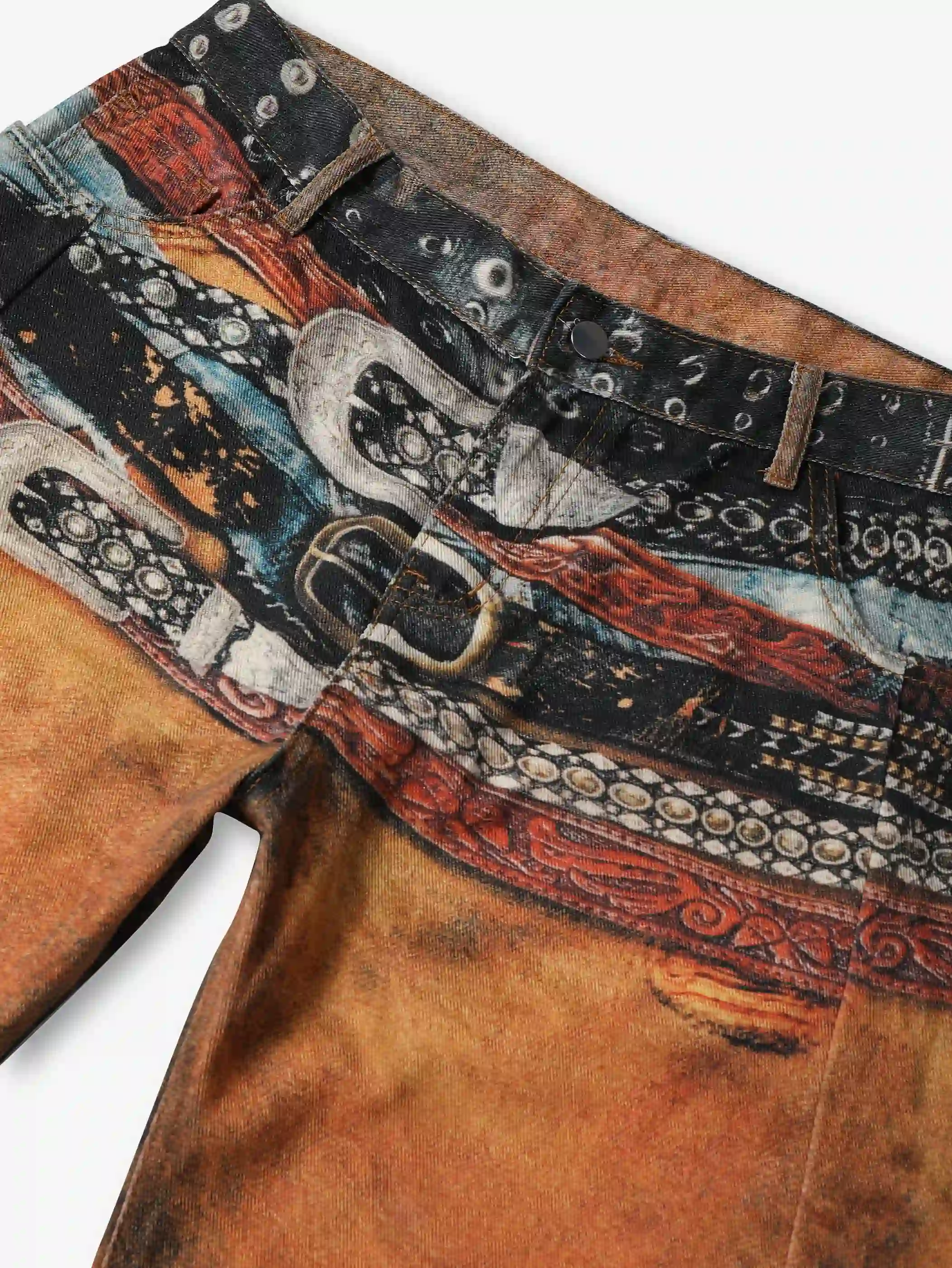 Personalized Graffiti Denim Pants-S1059 - Image 6