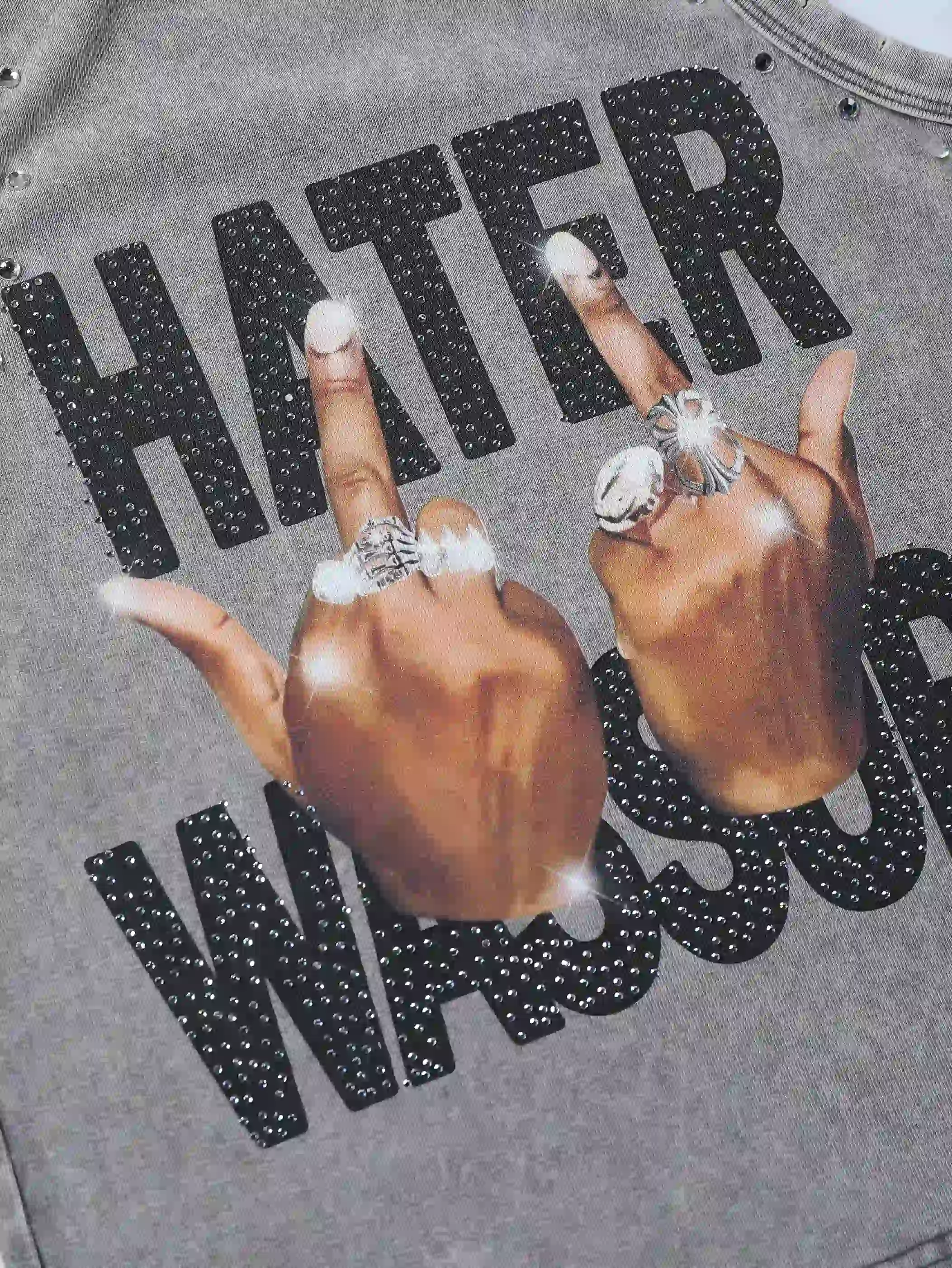 Pink Bling Middle Finger Women Vest-249 - Image 6