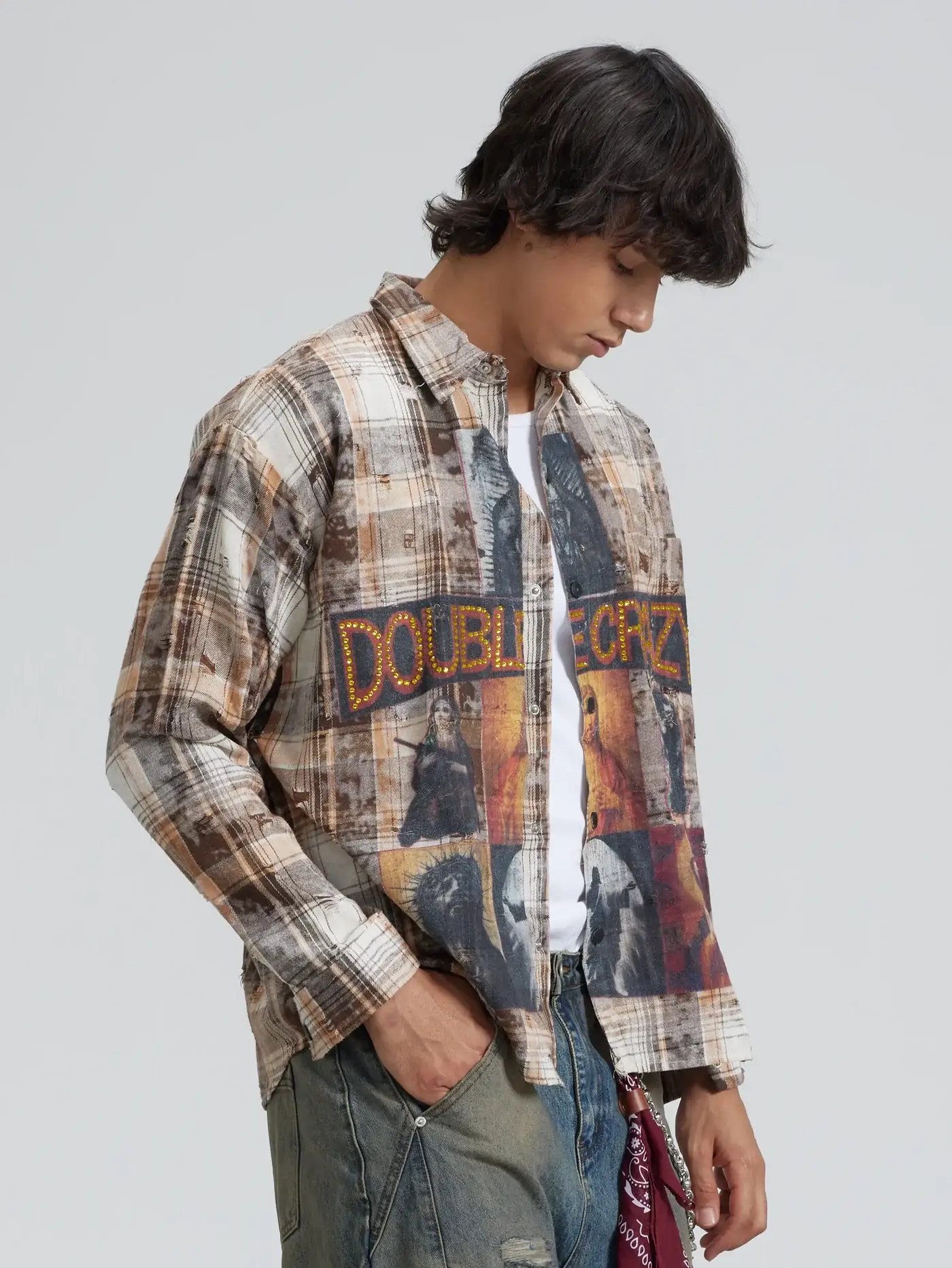Redemption Cross Plaid Shirt-352 - Image 3