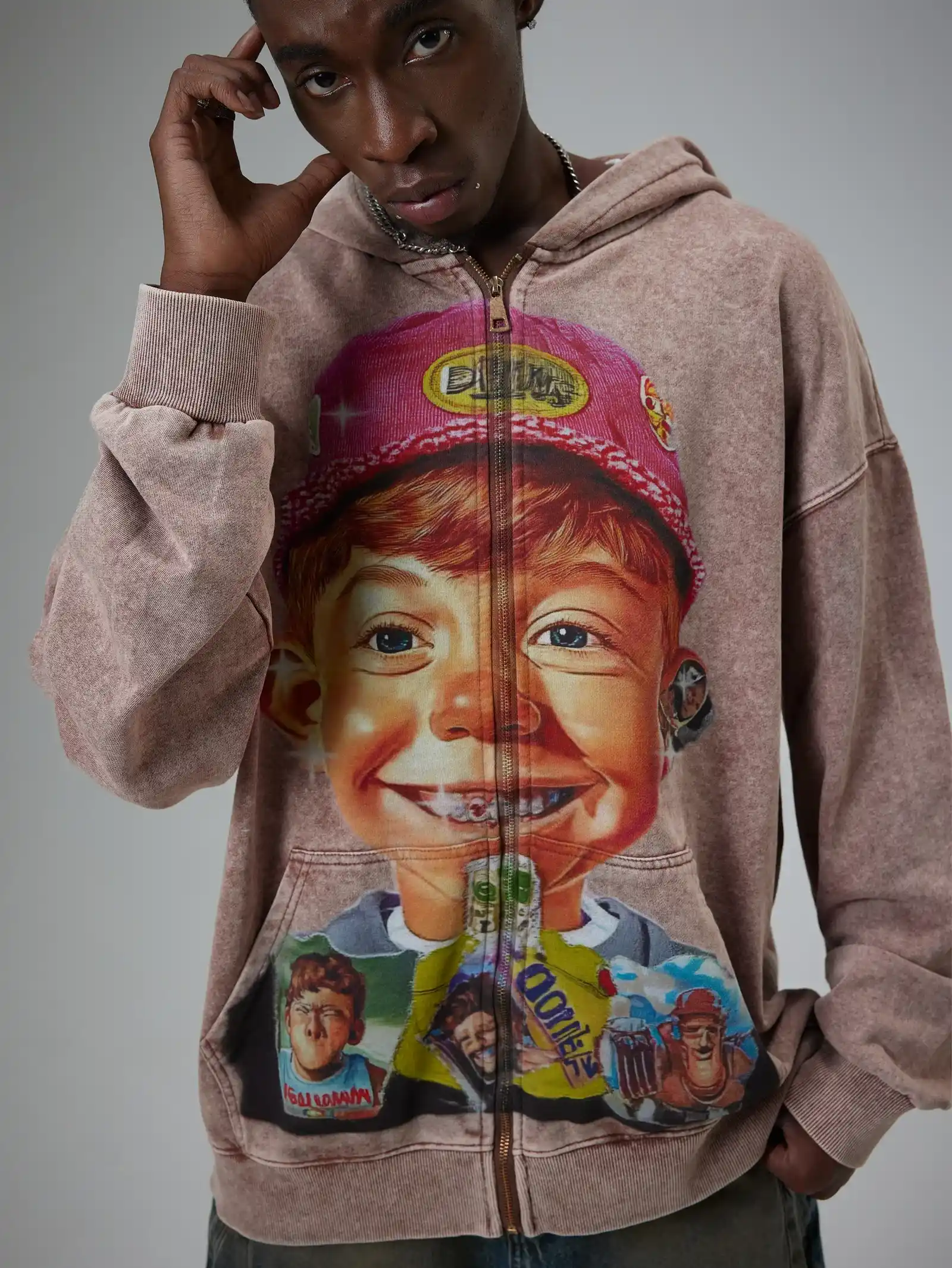 Retro Cartoon Boy Hoodie-066 - Image 3